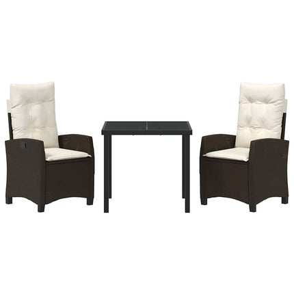 Have Spisebordssæt med pude 3 pcs Brun polyrattan