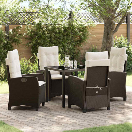 Have Spisebordssæt med pude 5 pcs Brun polyrattan