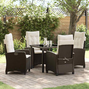 Have Spisebordssæt med pude 5 pcs Brun polyrattan