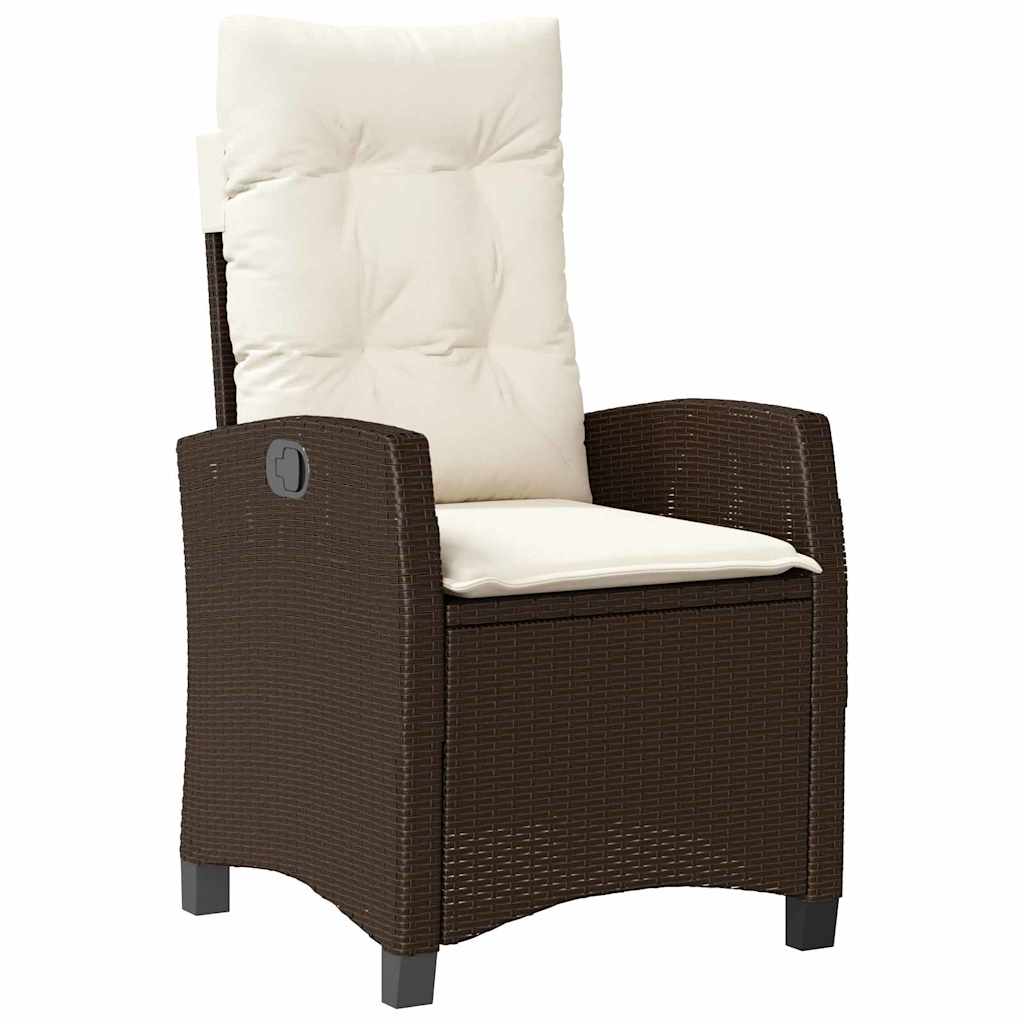 Have Spisebordssæt med pude 5 pcs Brun polyrattan