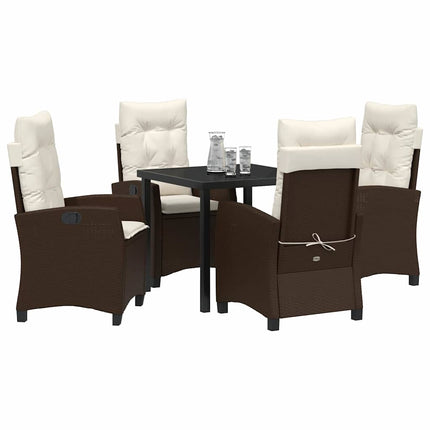 Have Spisebordssæt med pude 5 pcs Brun polyrattan