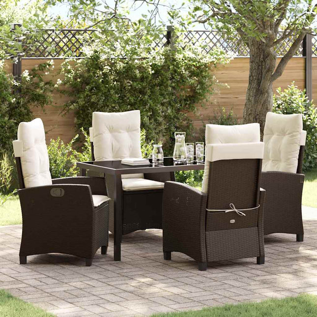 Have Spisebordssæt 5 stk. Brun polyrattan