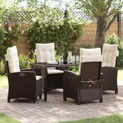 Have Spisebordssæt med pude 5 pcs Brun polyrattan