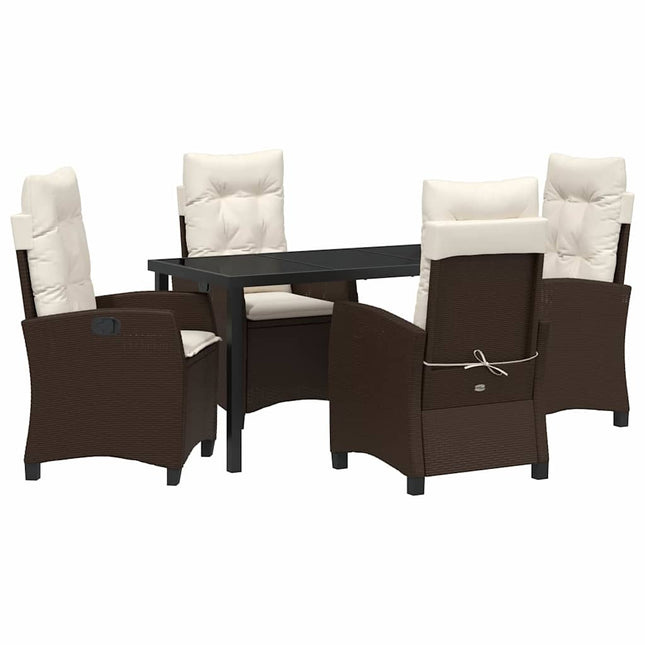 Have Spisebordssæt 5 stk. Brun polyrattan