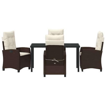 Have Spisebordssæt med pude 5 pcs Brun polyrattan