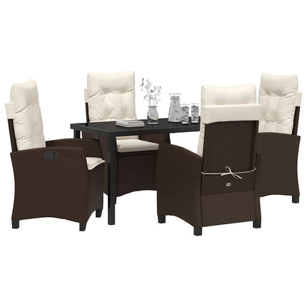 Have Spisebordssæt med pude 5 pcs Brun polyrattan