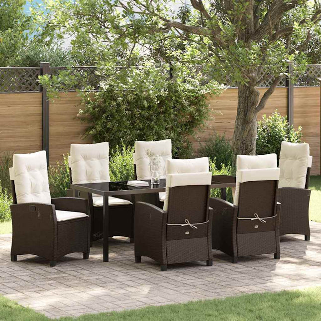 Have Spisebordssæt 7 stk. Brun polyrattan