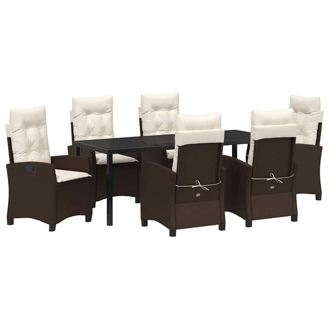 Have Spisebordssæt 7 stk. Brun polyrattan