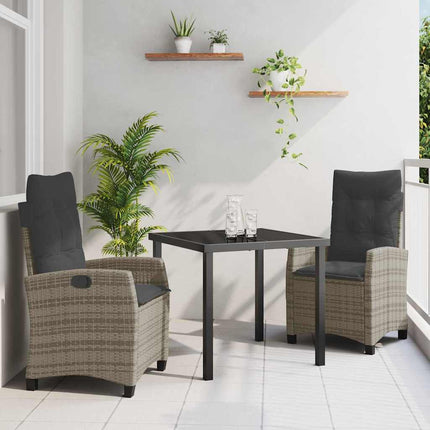 Have Spisebordssæt med pude 3 pcs Grå polyrattan