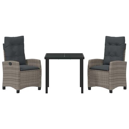 Have Spisebordssæt med pude 3 pcs Grå polyrattan