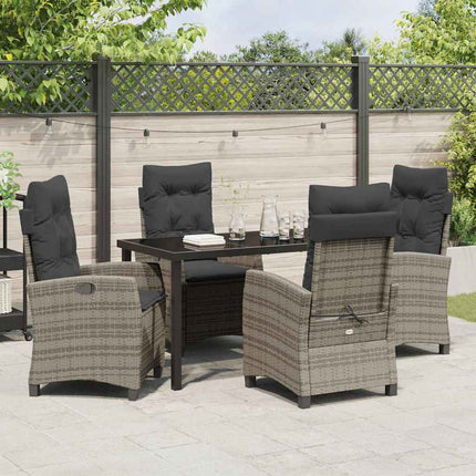 Have Spisebordssæt med pude 5 pcs Grå polyrattan