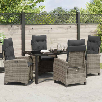 Have Spisebordssæt med pude 5 pcs Grå polyrattan