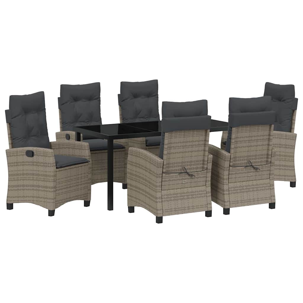 Have Spisebordssæt med pude 7 pcs Grå polyrattan