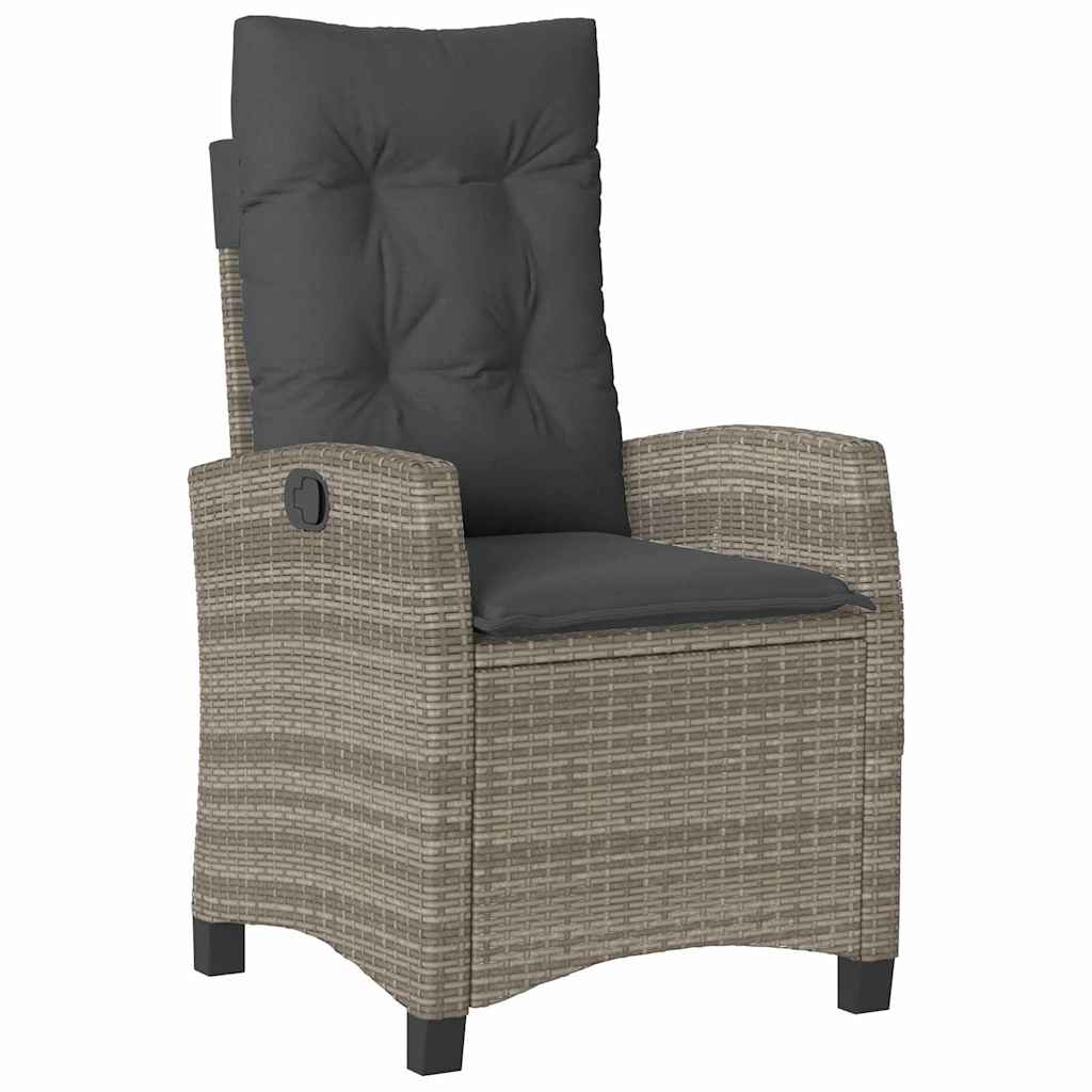 Have Spisebordssæt med pude 7 pcs Grå polyrattan