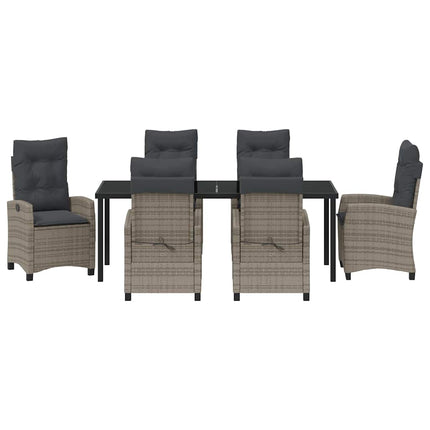 Have Spisebordssæt med pude 7 pcs Grå polyrattan