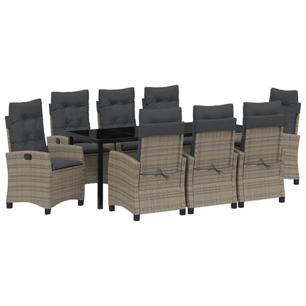 Have Spisebordssæt med pude 9 pcs Grå polyrattan