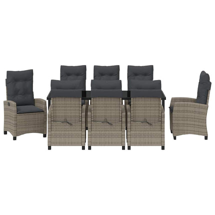 Have Spisebordssæt med pude 9 pcs Grå polyrattan