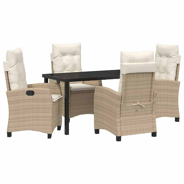 Have Spisebordssæt 5 stk. Beige polyrattan