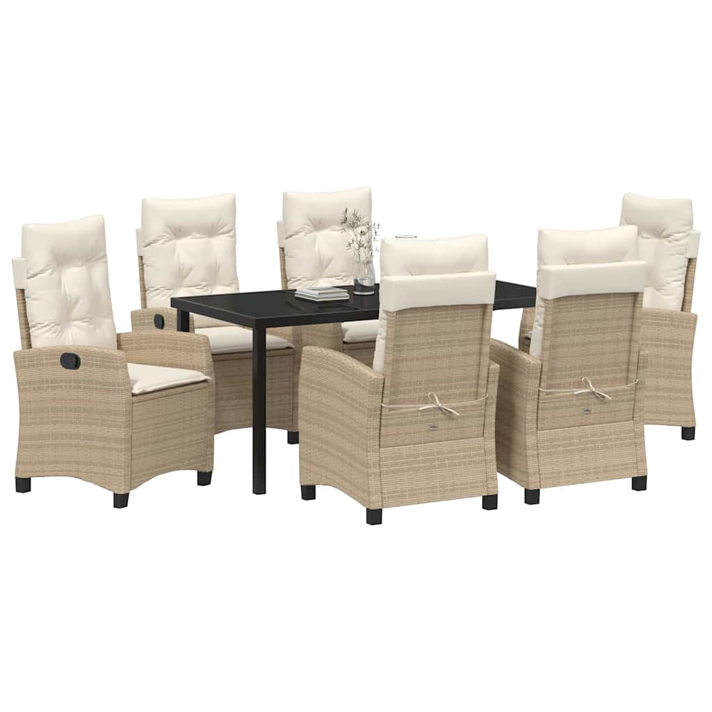 Have Spisebordssæt med pude 7 pcs Beige polyrattan