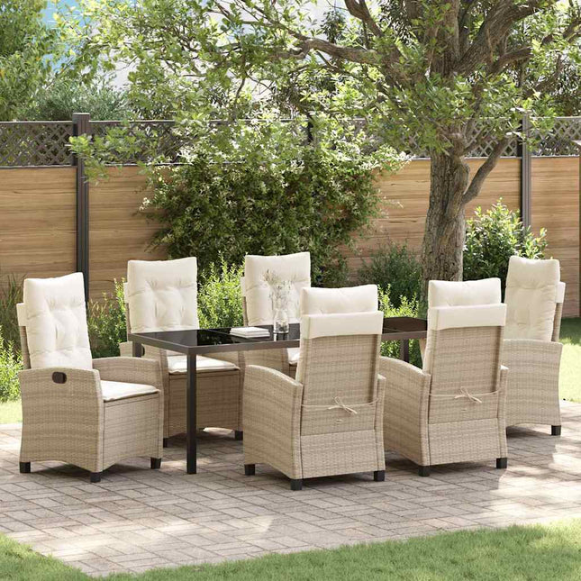 Have Spisebordssæt 7 stk. Beige polyrattan
