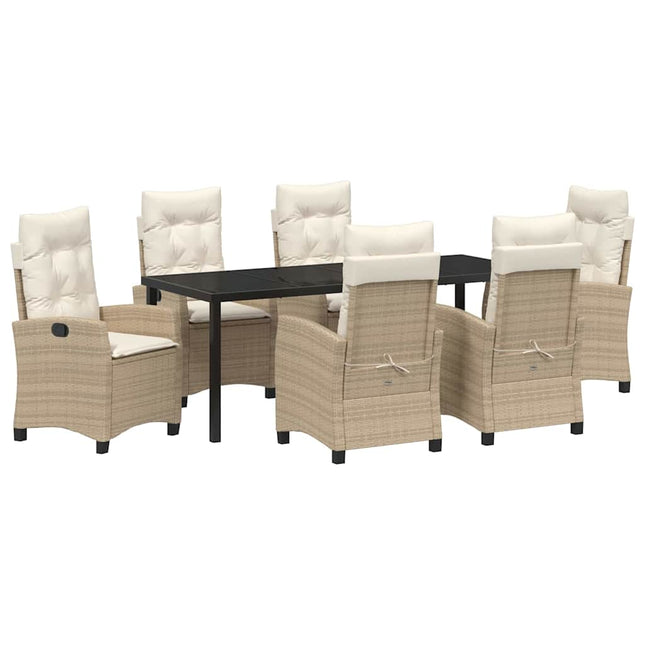 Have Spisebordssæt 7 stk. Beige polyrattan