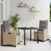 Have Spisebordssæt med pude 3 pcs Beige polyrattan