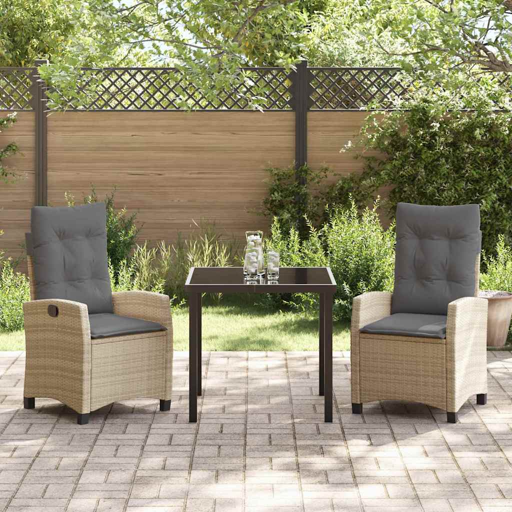 Have Spisebordssæt med pude 3 pcs Beige polyrattan