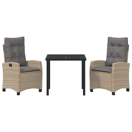Have Spisebordssæt med pude 3 pcs Beige polyrattan