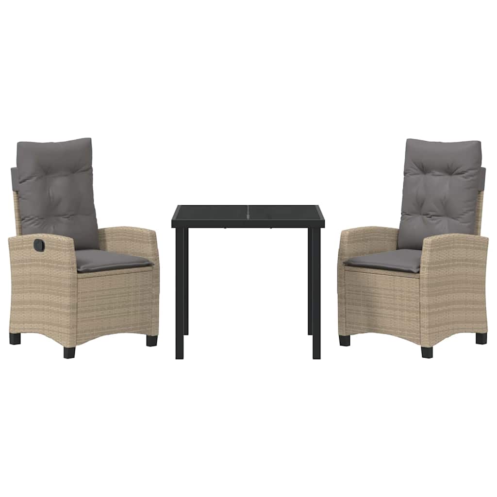 Have Spisebordssæt med pude 3 pcs Beige polyrattan