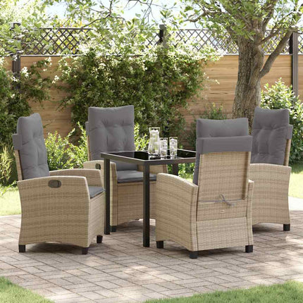 Have Spisebordssæt med pude 5 pcs Beige polyrattan