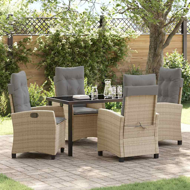 Have Spisebordssæt 5 stk. Beige polyrattan