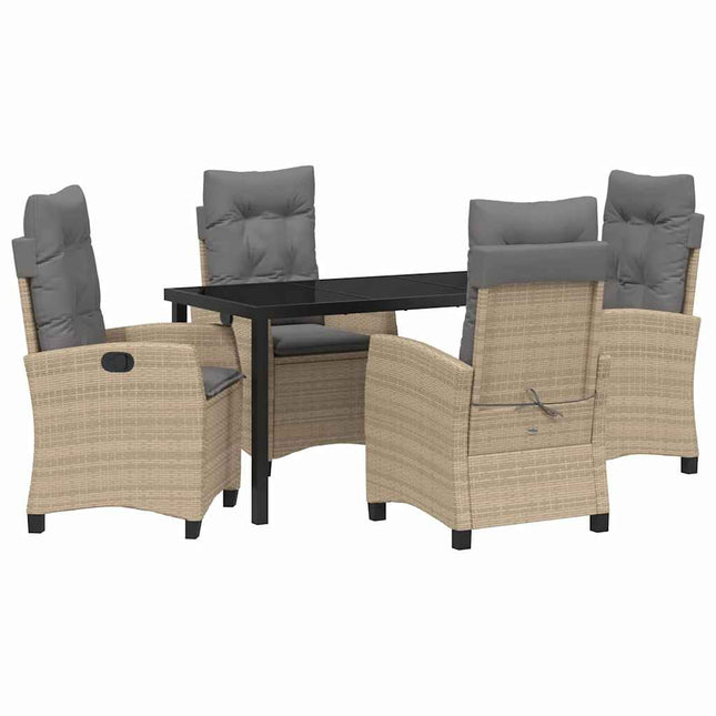 Have Spisebordssæt 5 stk. Beige polyrattan