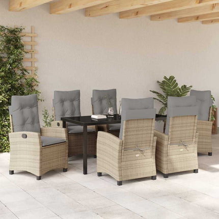 Have Spisebordssæt med pude 7 pcs Beige polyrattan