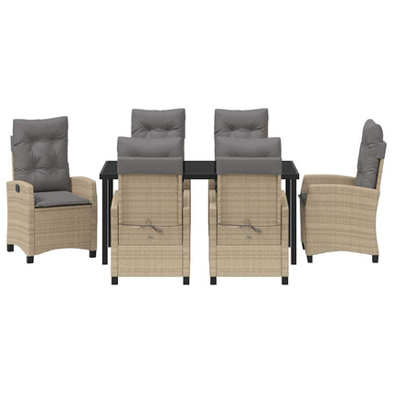 Have Spisebordssæt med pude 7 pcs Beige polyrattan