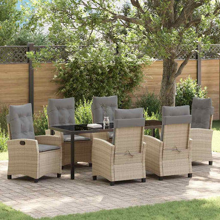 Have Spisebordssæt med pude 7 pcs Beige polyrattan