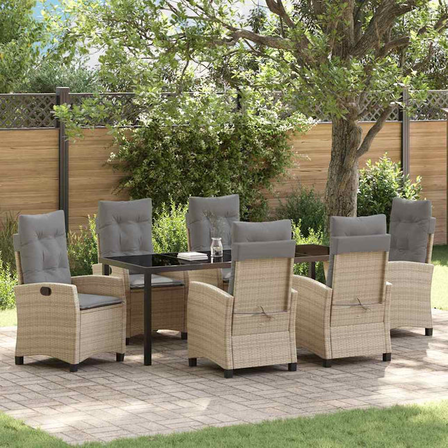 Have Spisebordssæt 7 stk. Beige polyrattan