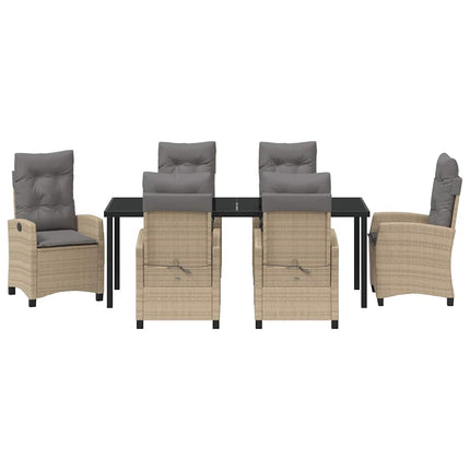 Have Spisebordssæt med pude 7 pcs Beige polyrattan