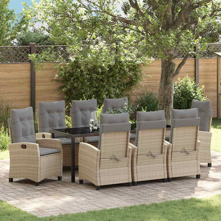 Have Spisebordssæt med pude 9 pcs Beige polyrattan