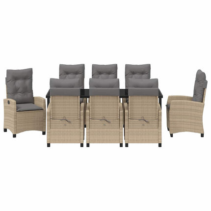 Have Spisebordssæt med pude 9 pcs Beige polyrattan