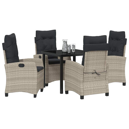 Have Spisebordssæt med pude 5 pcs Lysegrå polyrattan