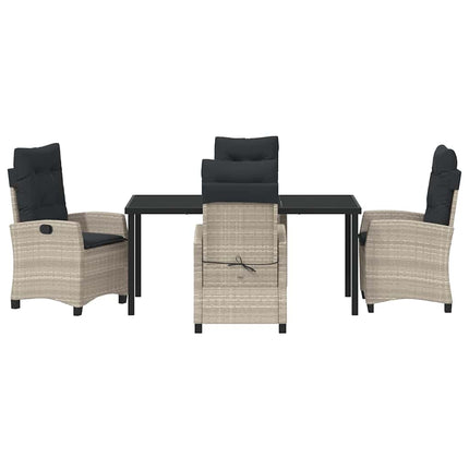 Have Spisebordssæt med pude 5 pcs Lysegrå polyrattan