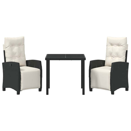 Have Spisebordssæt med pude 3 pcs Sort polyrattan