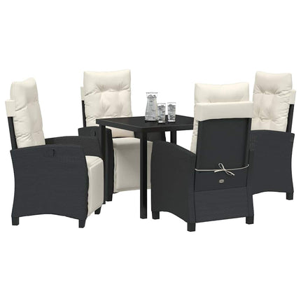 Have Spisebordssæt med pude 5 pcs Sort polyrattan