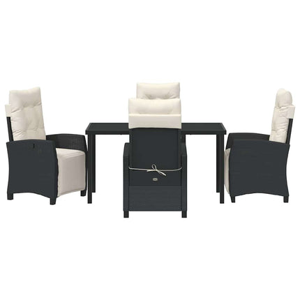 Have Spisebordssæt med pude 5 pcs Sort polyrattan