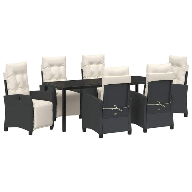 Have Spisebordssæt 7 stk. Sort polyrattan