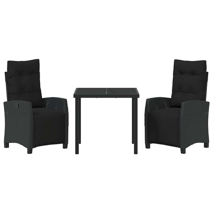 Have Spisebordssæt med pude 3 pcs Sort polyrattan