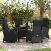 Have Spisebordssæt med pude 5 pcs Sort polyrattan