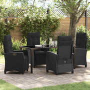 Have Spisebordssæt med pude 5 pcs Sort polyrattan