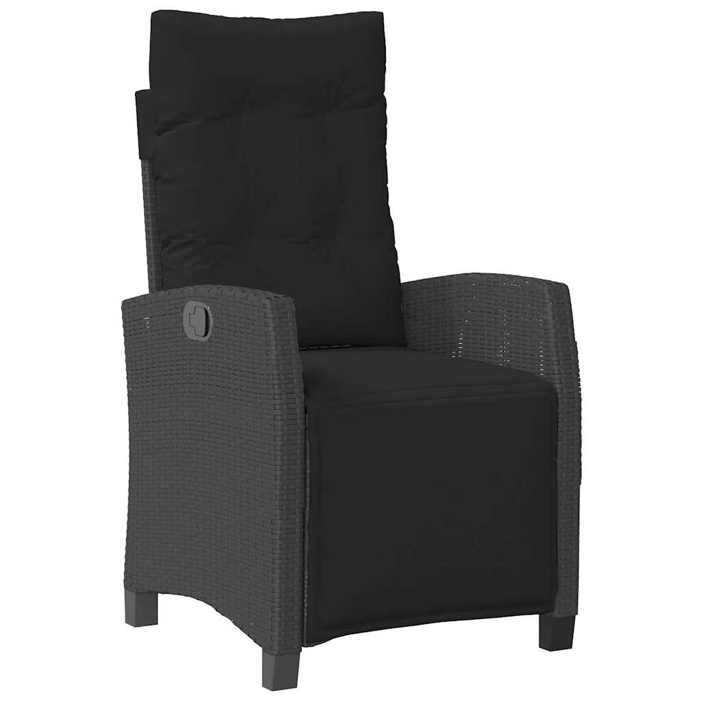 Have Spisebordssæt med pude 7 pcs Sort polyrattan