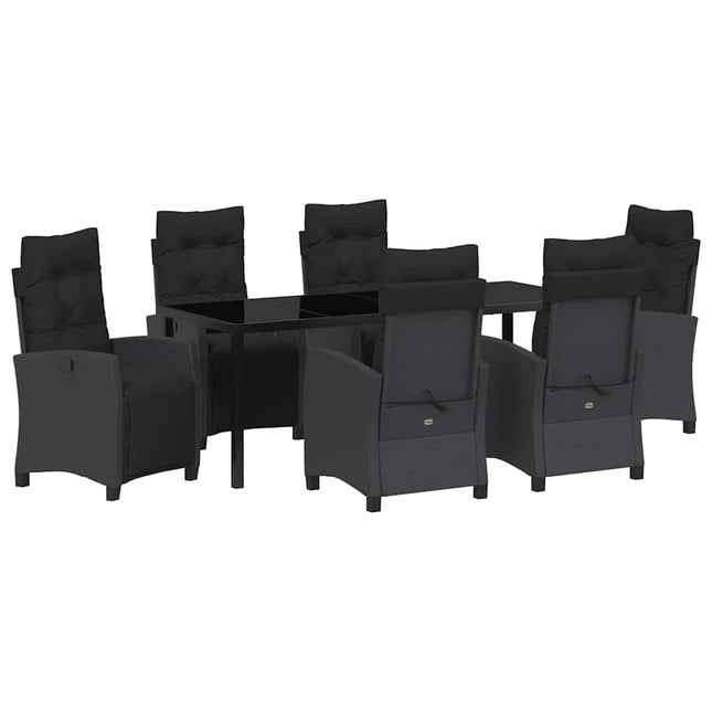 Have Spisebordssæt 7 stk. Sort polyrattan